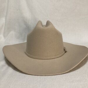 Hat N Hand Inc Fort Worth Texas Cowboy Hat Tan Felt Western Buckle Size 6 7/8